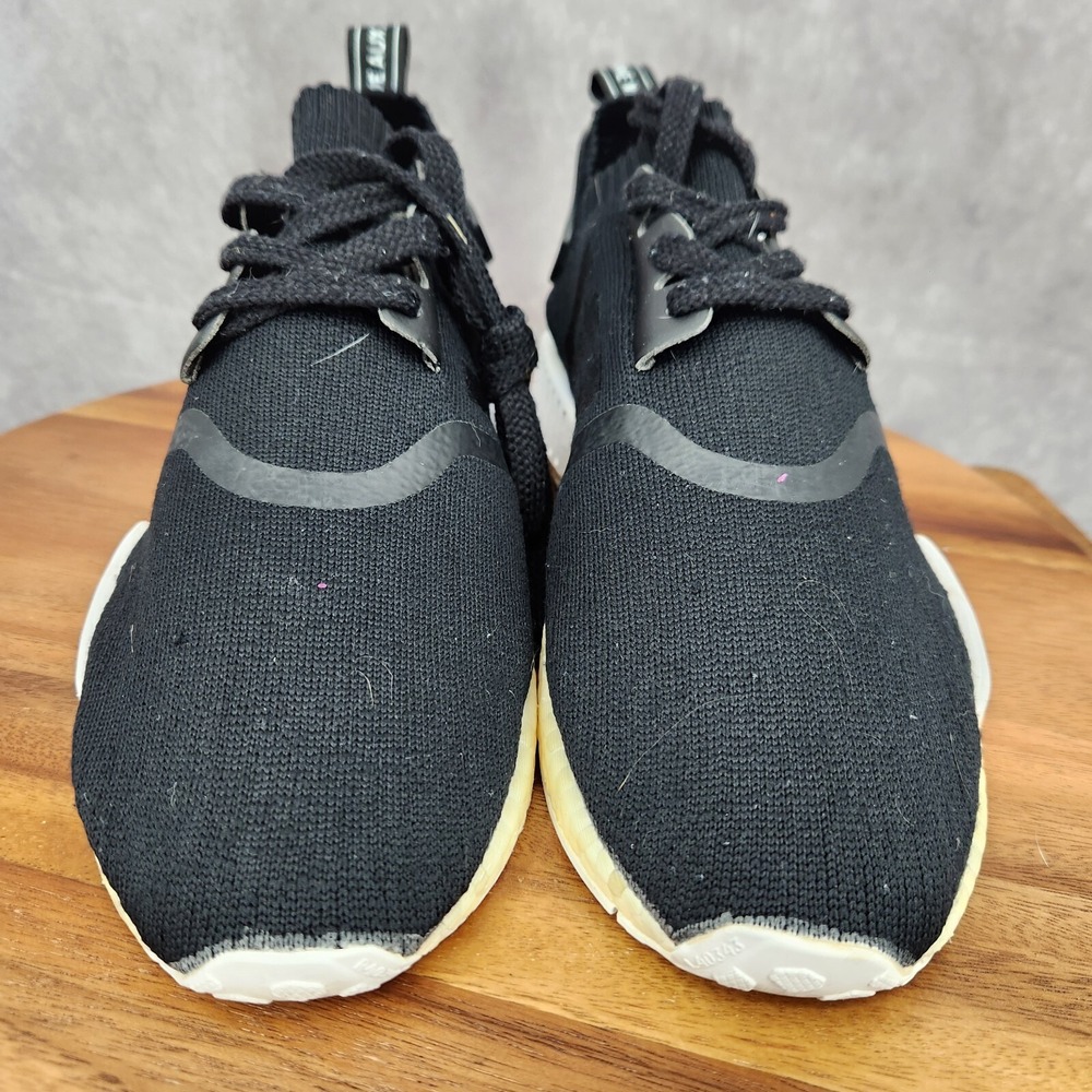 Adidas NMD R1 Primeknit Sneakers Mens‎ 9 Black Low Top Casual Shoes S81848 - Picture 3 of 11